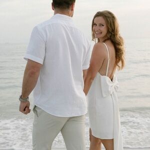 White mini dress, used once for engagement photos